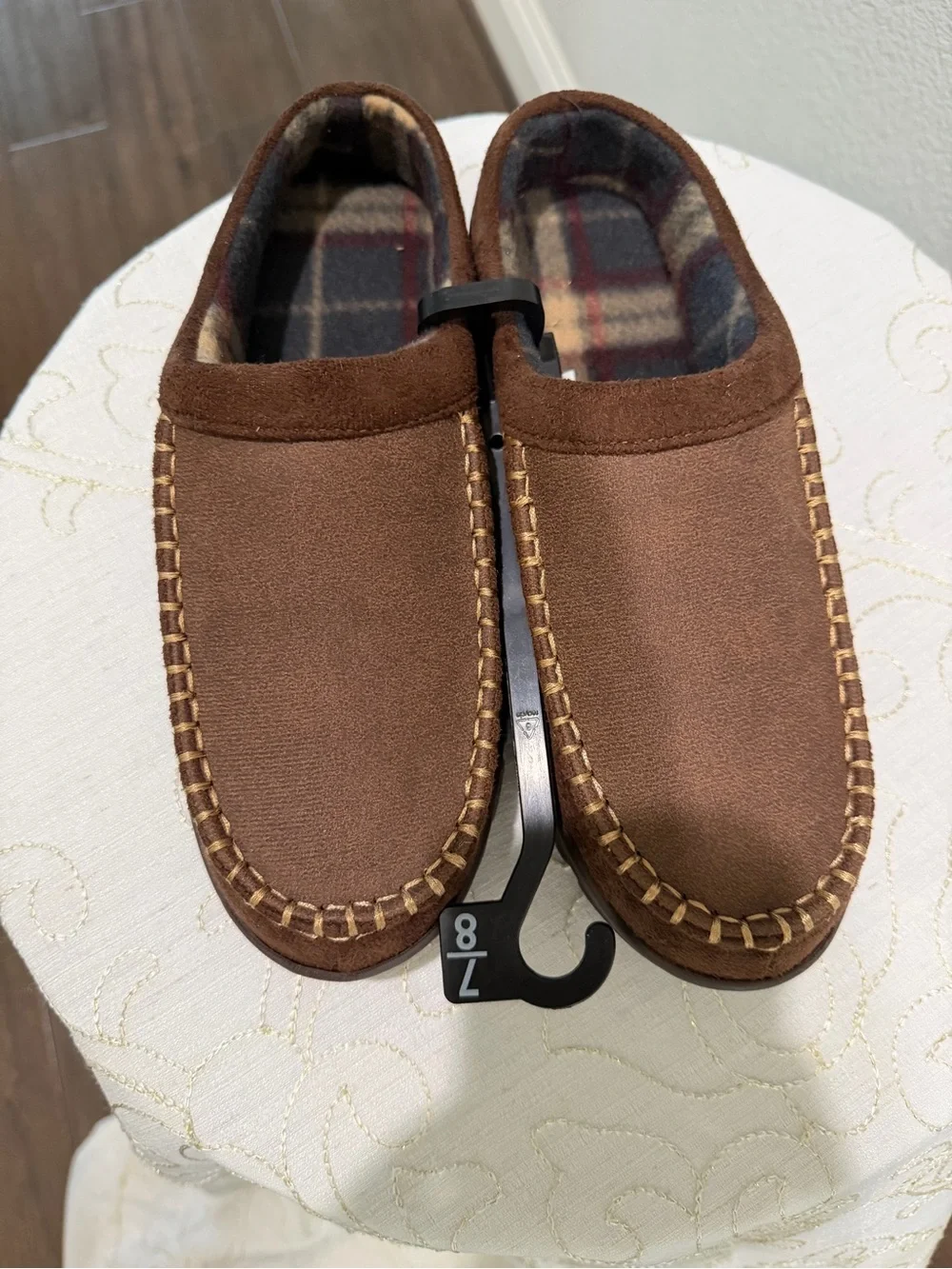 George Brown Suede-Style Moccasin Slippers